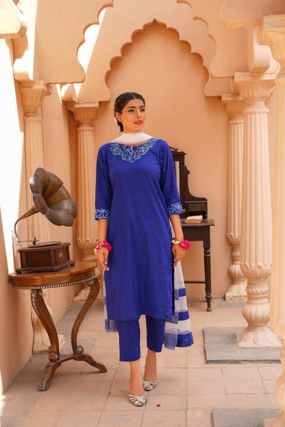 Lams-e-noor 3pc stitched dress Handembriodery on neck and sleeves