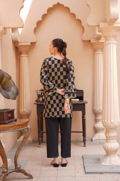 🖤 Black Royale Muse | Gota Work Semi-Formal Dress