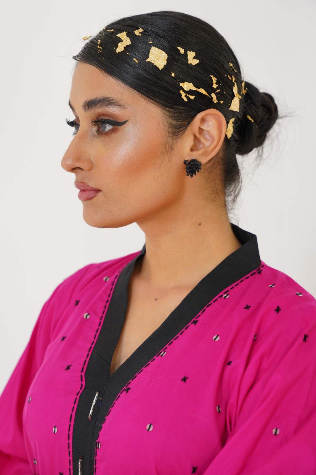 Fuchsia noir  2pc kurti with farshi shalwar